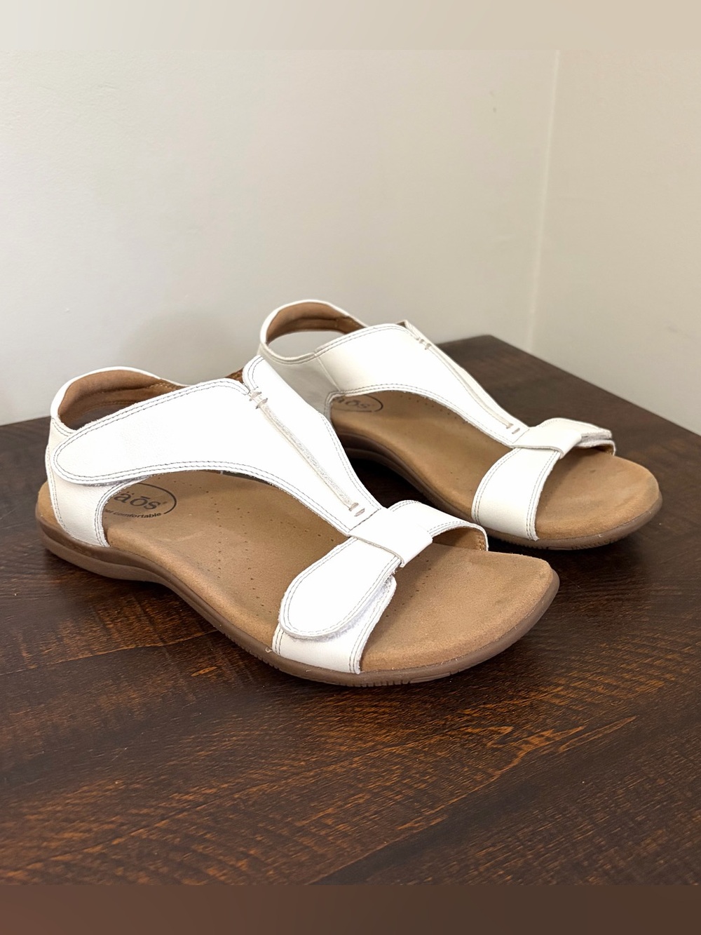 Taos The Show Sandals White Leather